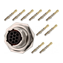Conector circular RT360 soclu mufă mamă crimpat 10 pini 7.5A | Electronic-mag.ro | Componente Electronice