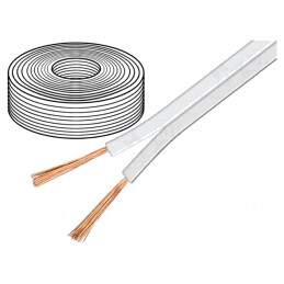 Cablu Difuzor OFC Alb 2x0.75mm2 Neecranat | Electronic-mag.ro | Componente Electronice