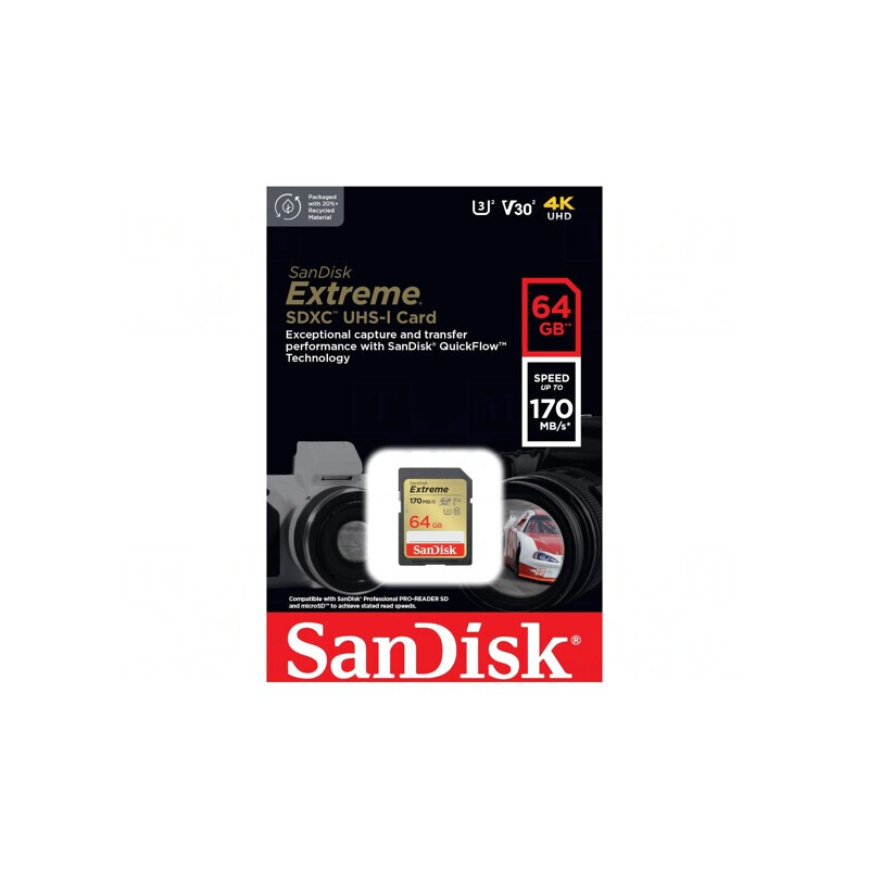 Card de Memorie Extreme SDXC 64GB UHS-I U3 V30 170MB/s | Electronic-mag.ro | Componente Electronice