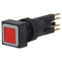 Comutator cu Buton de Apăsare 16mm cu Lumină Roșie