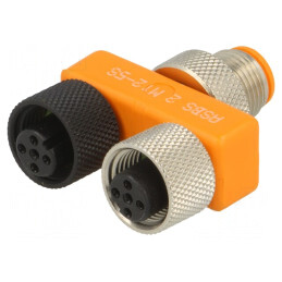 Adaptor T M12 Tată M12 Mamă x2 DeviceNet CANopen | Electronic-mag.ro | Componente Electronice