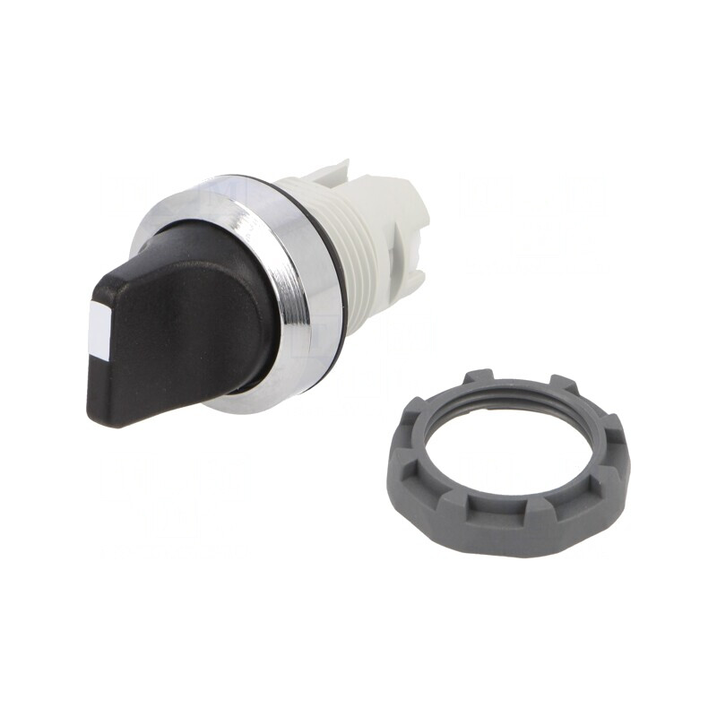 Comutator rotativ 22mm negru/argintiu fără IP66 | Electronic-mag.ro | Componente Electronice