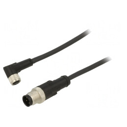 Cablu de conectare M12 M8 1m 3 pini 60VAC 3A | Electronic-mag.ro | Componente Electronice