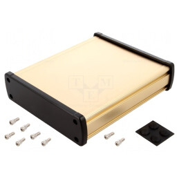 Carcasă Universală Aluminiu Aurit 146.6mm x 169mm x 41.6mm | Electronic-mag.ro | Componente Electronice