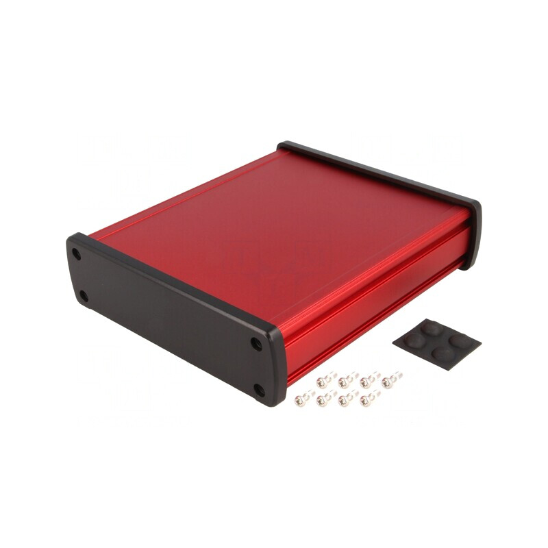 Carcasă Universală Aluminiu Roșu 146.6x169x41.6mm | Electronic-mag.ro | Componente Electronice