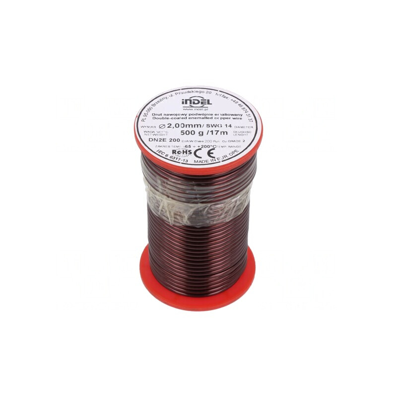 Sârmă Emailată Dublu 2mm 0,5kg Cu 65-200°C | Electronic-mag.ro | Componente Electronice