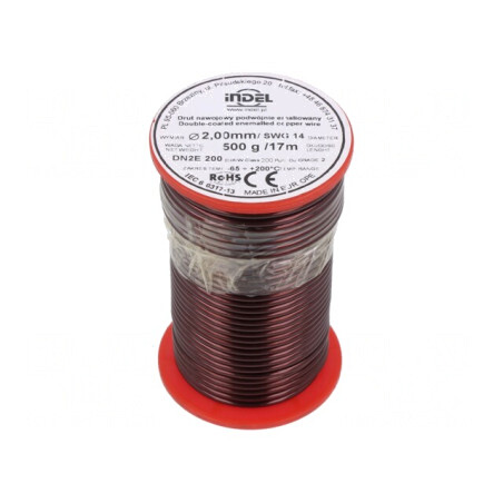 Sârmă Emailată Dublu 2mm 0,5kg Cu 65-200°C | Electronic-mag.ro | Componente Electronice
