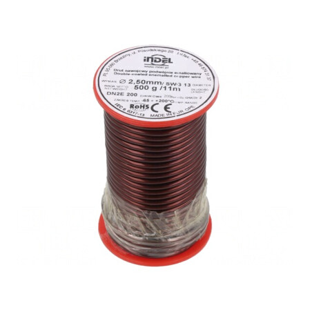 Sârmă emailată dublă 2,5mm 0,5kg Cu | Electronic-mag.ro | Componente Electronice