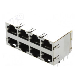 Conector RJ45 Cat5e 2x4 Poziții Ecranat