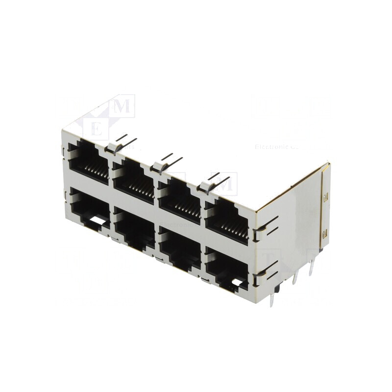 Conector RJ45 Cat5e 2x4 Poziții Ecranat | Electronic-mag.ro | Componente Electronice