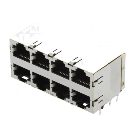 Conector RJ45 Cat5e 2x4 Poziții Ecranat | Electronic-mag.ro | Componente Electronice