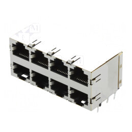 Conector RJ45 Cat5e 2x4 Poziții Ecranat | Electronic-mag.ro | Componente Electronice
