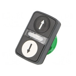 Comutator dublu 22mm alb/negru IP66 | Electronic-mag.ro | Componente Electronice
