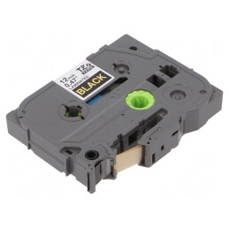 Bandă Neagră 12mm x 8m cu Text Auriu TZE-334 | Electronic-mag.ro | Componente Electronice