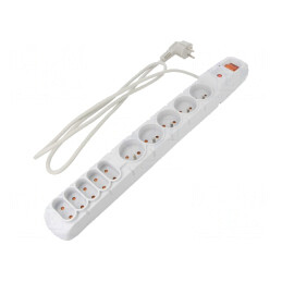 Prelungitor 10 prize cu protecție la supratensiune 1.5M Gri | Electronic-mag.ro | Componente Electronice