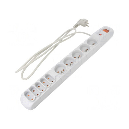 Prelungitor 10 prize cu protecție la supratensiune 1.5M Gri | Electronic-mag.ro | Componente Electronice