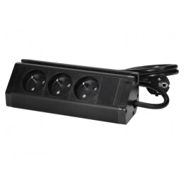 Prelungitor cu prize negru 1,5m 3680W | Electronic-mag.ro | Componente Electronice