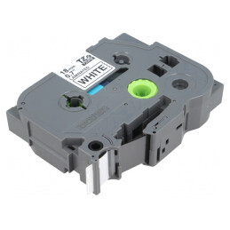 Bandă Etichetare 18mm x 8m Albă/Neagră TZE-241 | Electronic-mag.ro | Componente Electronice
