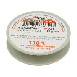 Sârmă de lipit fără plumb 0,5mm 25g Bi57Sn42Ag1 | Electronic-mag.ro | Componente Electronice