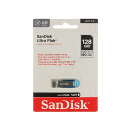 Pendrive | USB 3.0 | 128GB | R: 150MB/s | USB A | ULTRA FLAIR | albastră | SDCZ73-128G-G46B