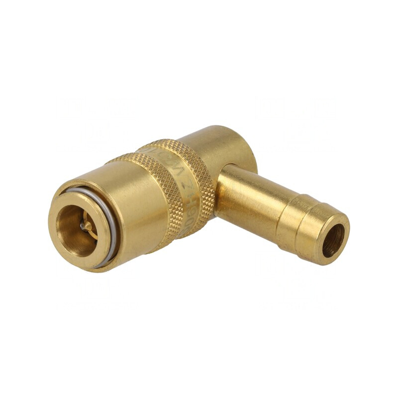 Conector rapid unghi 90° cu supapă alamă 10bar | Electronic-mag.ro | Componente Electronice