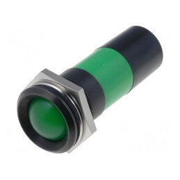 Lampă Control LED Verde 230VAC Ø22,2mm IP67 Metal | Electronic-mag.ro | Componente Electronice