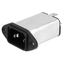 Conector AC soclu tată 6A 250VAC IEC 60320 | Electronic-mag.ro | Componente Electronice