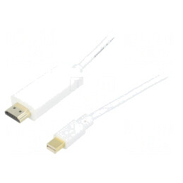 Cablu DisplayPort 1.2 la HDMI 5m Alb