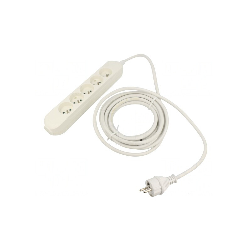 Prelungitor alimentare 5 prize PVC alb 5m 16A | Electronic-mag.ro | Componente Electronice Prelungitor alimentare 5 prize PVC alb 5m 16A | Electronic-mag.ro | Componente Electronice