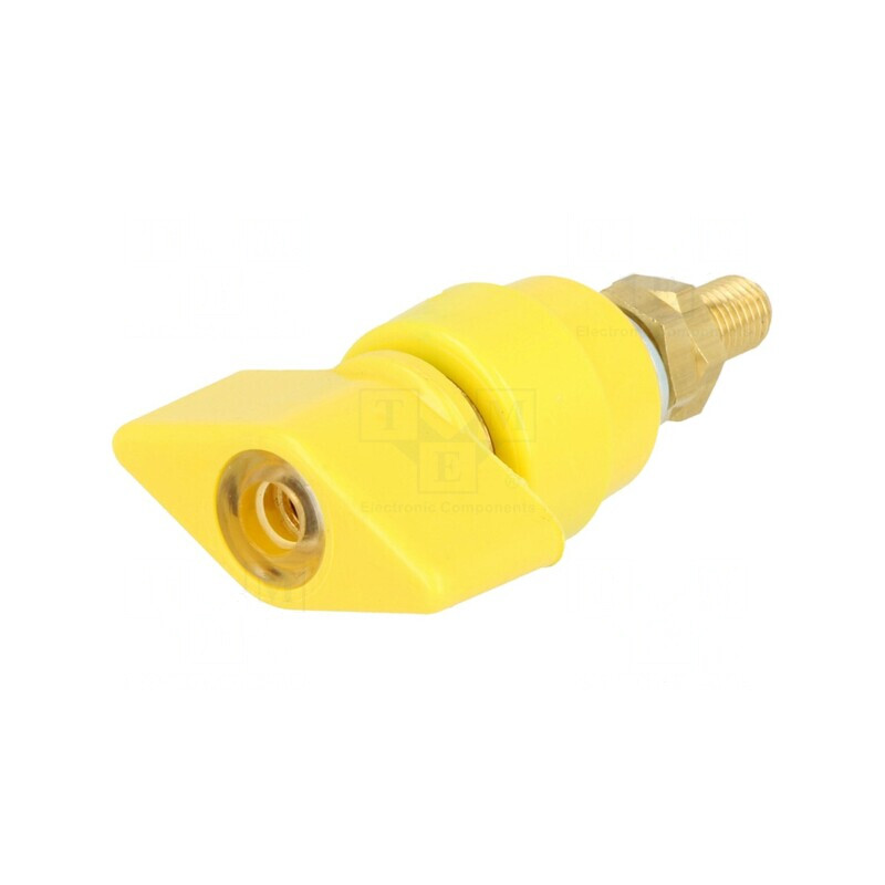 Clemă de laborator galbenă 1kVDC 63A pe panou | Electronic-mag.ro | Componente Electronice