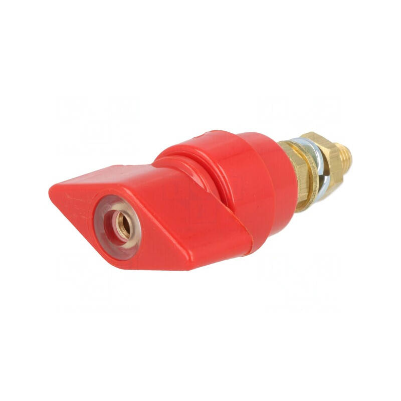 Clemă de laborator roșie 1kVDC 63A pe panou | Electronic-mag.ro | Componente Electronice