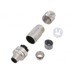 Conector M12 Mufă Tată 4 PIN Ecranat Aurit IP67 250V 4A | Electronic-mag.ro | Componente Electronice