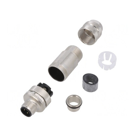 Conector M12 Mufă Tată 4 PIN Ecranat Aurit IP67 250V 4A | Electronic-mag.ro | Componente Electronice