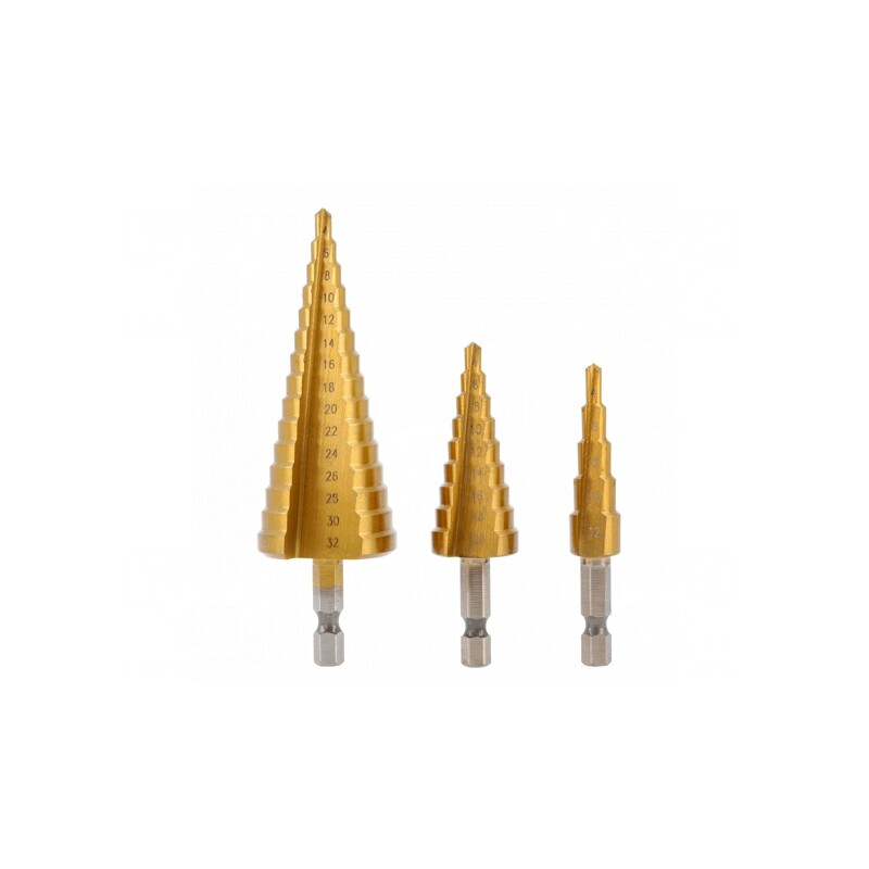 Set Burghie Graduale Conice pentru Tablă Subțire | Electronic-mag.ro | Componente Electronice