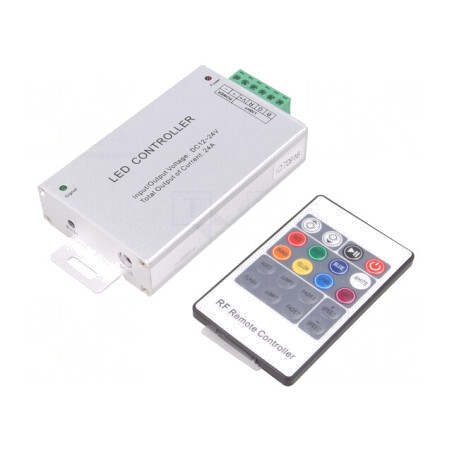 Controler LED RGB cu Iluminare 3 Canale 24A Argintiu | Electronic-mag.ro | Componente Electronice
