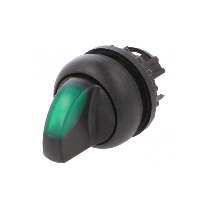 Comutator rotativ verde 22mm 2 poziții | Electronic-mag.ro | Componente Electronice
