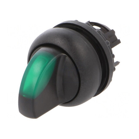 Comutator rotativ verde 22mm 2 poziții | Electronic-mag.ro | Componente Electronice