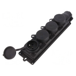 Conector alimentare AC 250V 16A IP44 Negru | Electronic-mag.ro | Componente Electronice