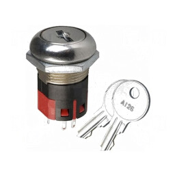 Întrerupător cu Cheie Ø19.3mm 1 Pol | Electronic-mag.ro | Componente Electronice