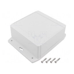 Carcasă Universală cu Lame de Fixare 140x141x62mm Gri | Electronic-mag.ro | Componente Electronice