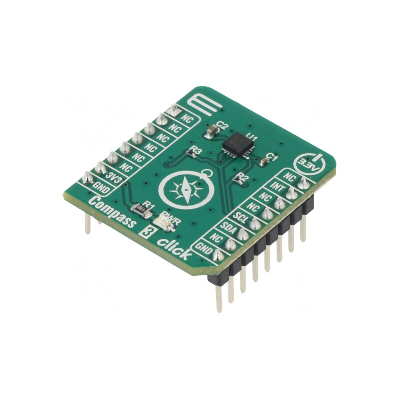 Senzor de Câmp Magnetic I2C 3.3V - Compass 3 Click | Electronic-mag.ro | Componente Electronice