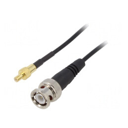 Cablu 50Ω 1m BNC Tata SMB Tata PTFE Ecranat Negru Drept | Electronic-mag.ro | Componente Electronice