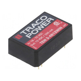 Convertor DC/DC 3W 18-75V la 12V 250mA DIP24 | Electronic-mag.ro | Componente Electronice