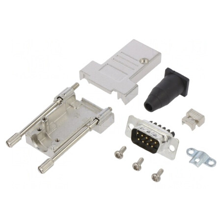 Conector D-Sub 9 PIN Tată Drept Terminal cu Șurub Pe Cablu Aurit | Electronic-mag.ro | Componente Electronice
