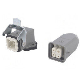 Conector HDC Tată Mamă Metal 4 3 PE 3A | Electronic-mag.ro | Componente Electronice