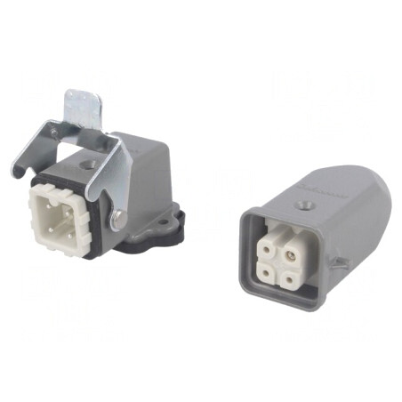 Conector HDC Tată Mamă Metal 4 3 PE 3A | Electronic-mag.ro | Componente Electronice