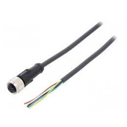 Cablu de conectare M12 5 pini 5m 60VAC 4A  | Electronic-mag.ro | Componente Electronice