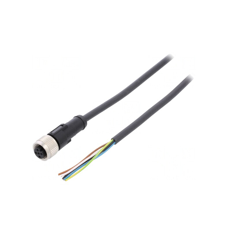Cablu de conectare M12 5 pini 5m 60VAC 4A  | Electronic-mag.ro | Componente Electronice