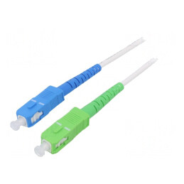 Patch cord fibră optică SC/APC-SC/UPC 3m alb | Electronic-mag.ro | Componente Electronice