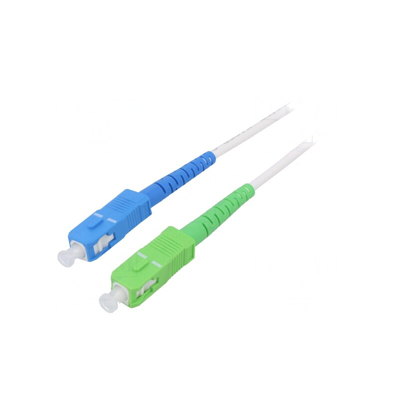 Patch cord fibră optică SC/APC-SC/UPC 3m alb | Electronic-mag.ro | Componente Electronice